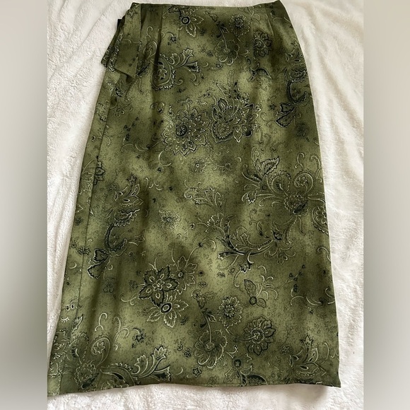 Laura Scott vintage skirt set, sleeveless top & faux wrap midi skirt, sz 8p NWT - Picture 10 of 12